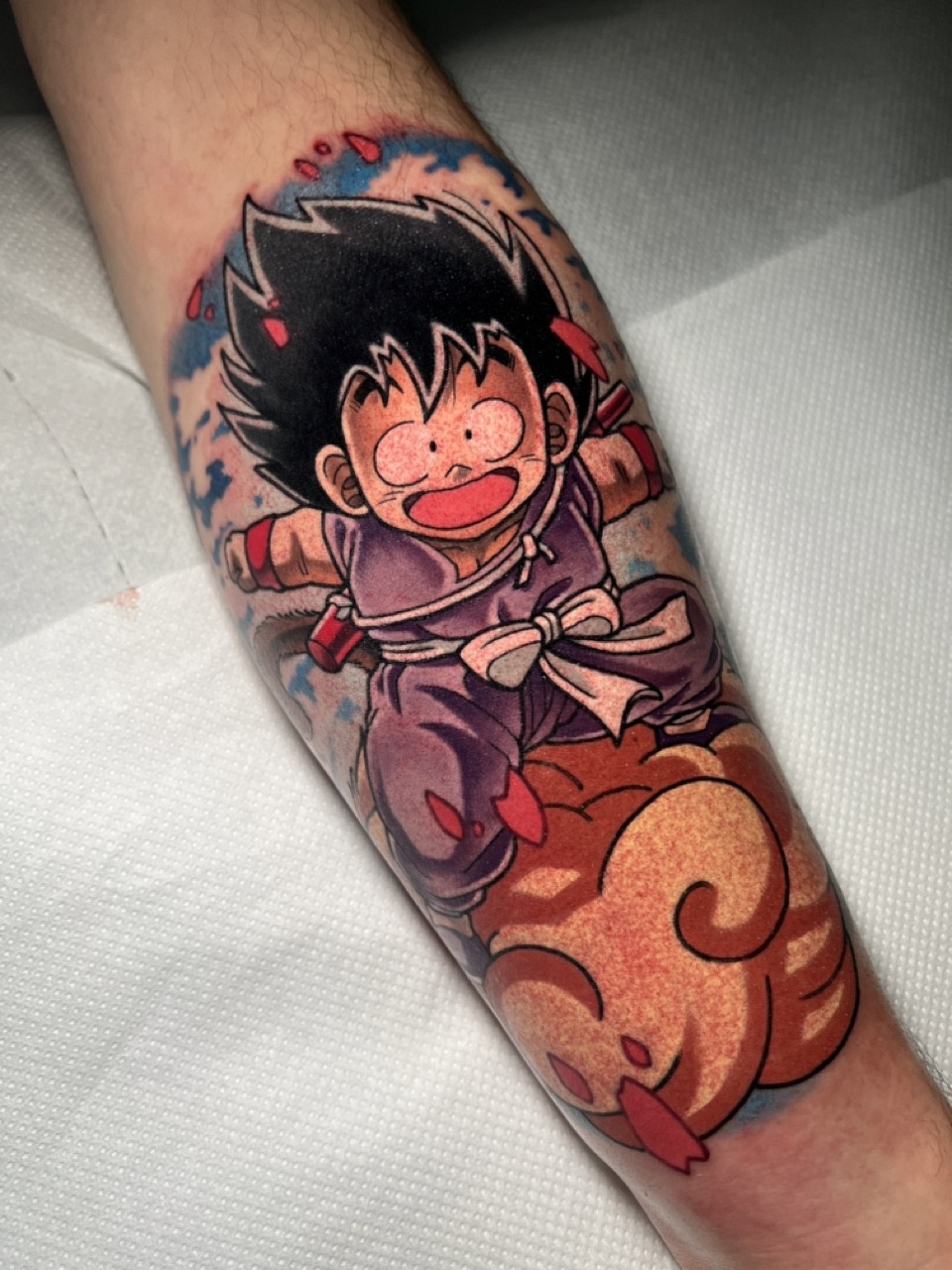 mauckimauk: Classic Kid Son Goku in seinem Lila GI - Unterarm